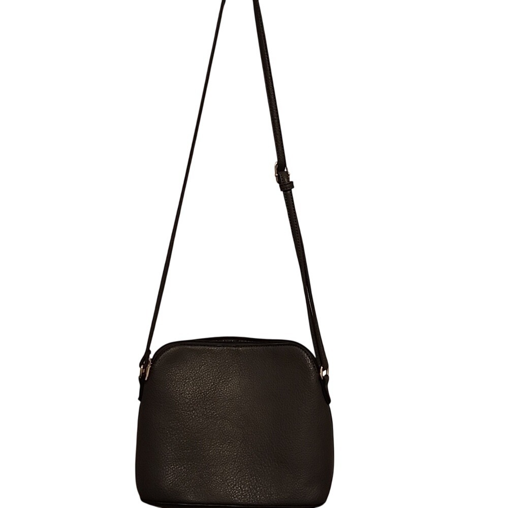 Crossbody Bag Small Gray Pebbled Faux Leather Travel Neutral Capsule - Picture 5 of 15